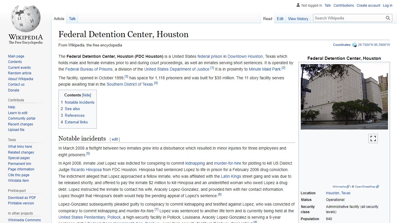 Federal Detention Center, Houston - Wikipedia
